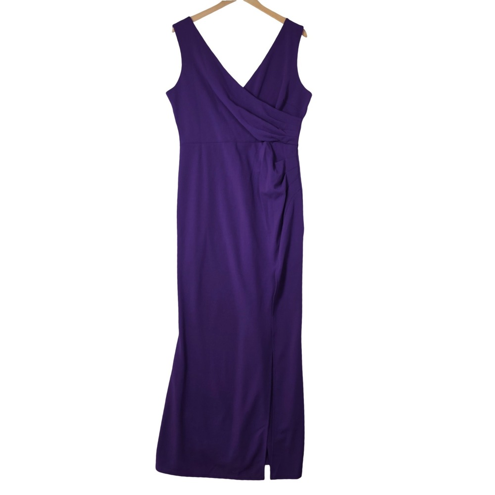 Woosea Womens Size XL Purple Formal Evening‎ Gown Mermaid Slit Dress
